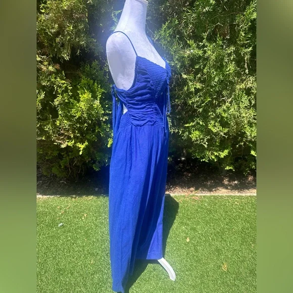 Free People Navy Blue Chiara Halter Jumpsuit/Playsuit with Wide-Leg Design - Picture 2 of 7